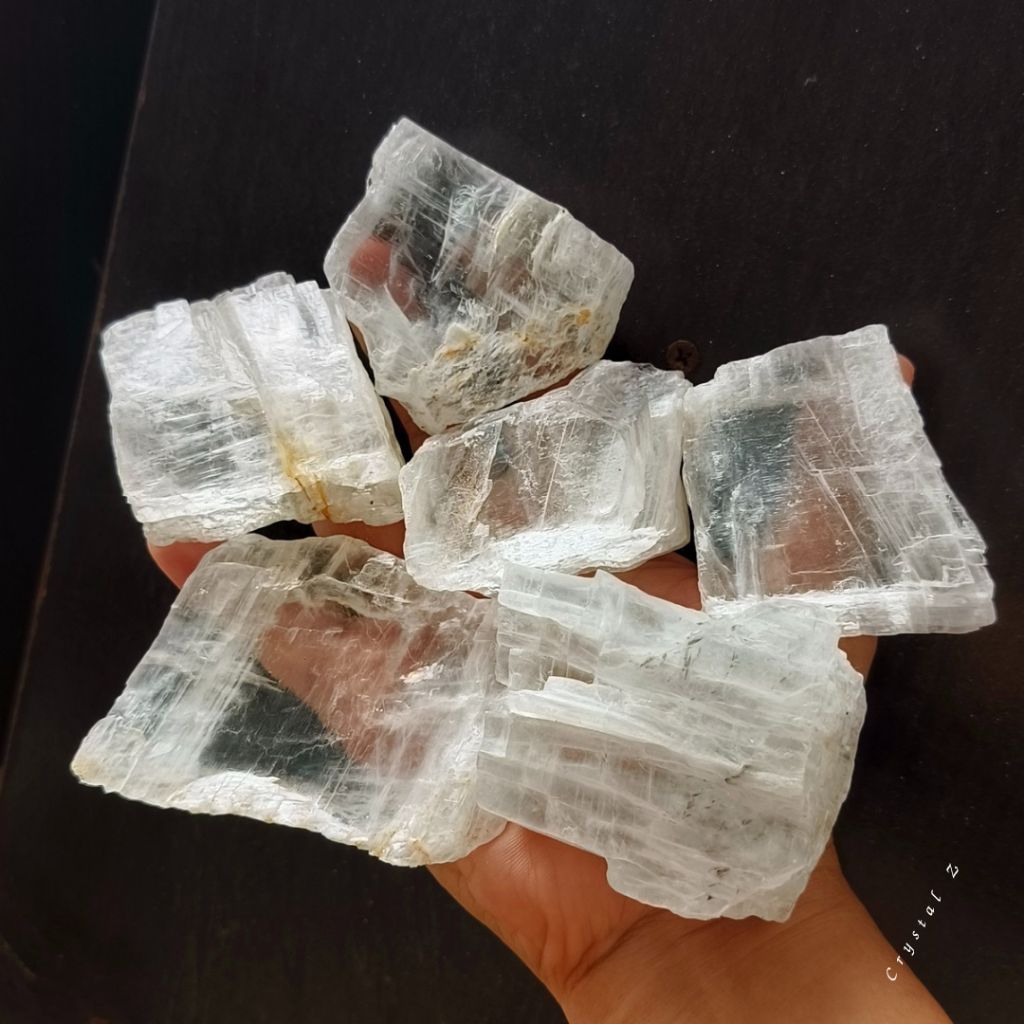 เซเลไนต์ | Selenite #SeN38 - #SeN43 หินธรรมชาติ แผ่นใส หินมงคล