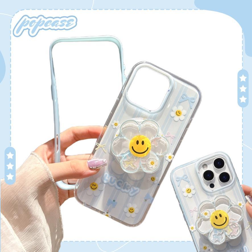เคสไอโฟน หน้ายิ้มสไตล์เกาหลี สำหรับiphone17 Pro Max 16 15 14 รุ่นแม่เหล็ก เคสเซ็ตคู่พร้อมขาตั้ง