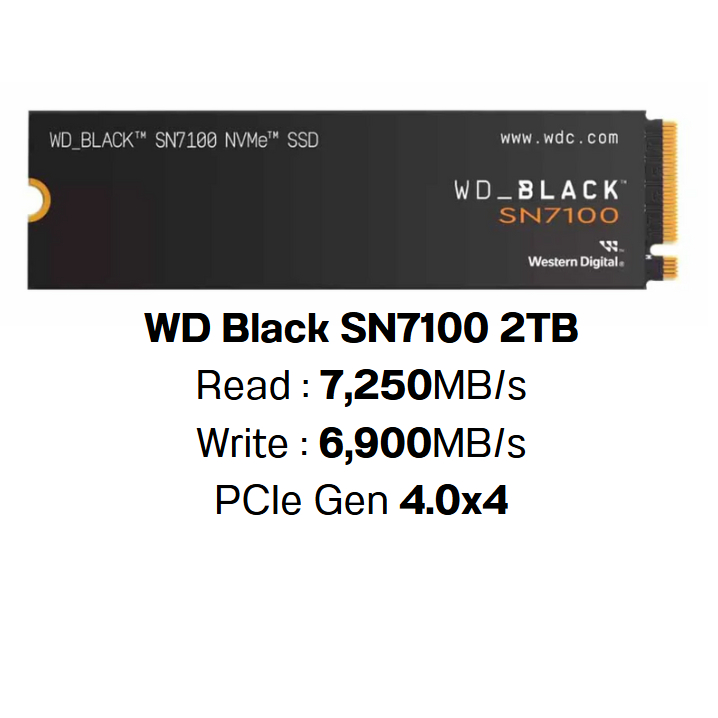 WD 2TB SSD M.2 PCIe 4.0 BLACK SN7100 ของใหม่