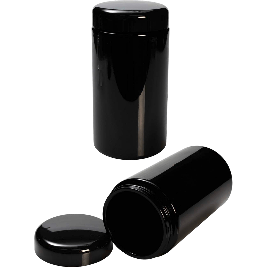 กระปุกแก้วดำ 100ml Black Glass Jar & Container 5ml UV Protection