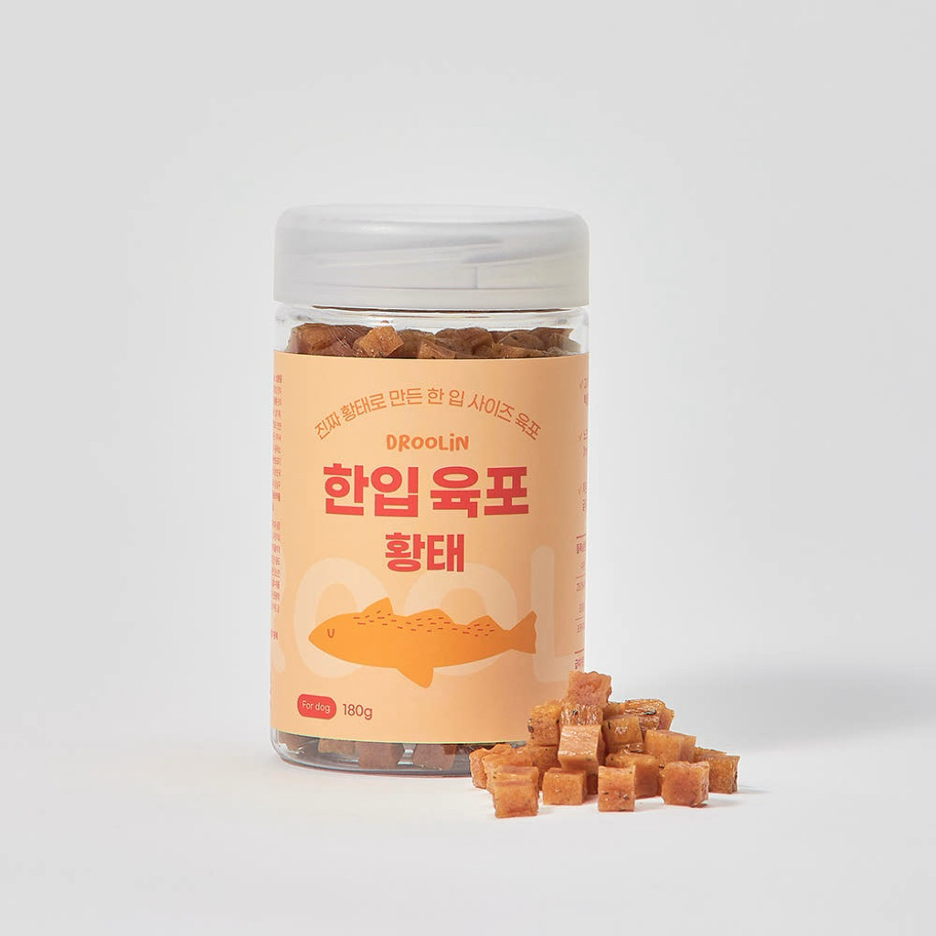 🐟ขนมสุนัข DROOLin เนื้อปลาเหลืองแท้ 180g – ขนมฝึกสุนัข ขนมเพื่อสุขภาพ ย่อยง่าย เหมาะสำหรับสุนัขทุกสายพันธุ์