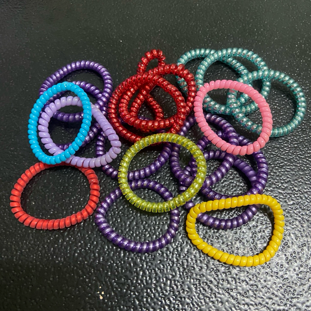 ยางรัดผม แบบเกลียว กลม สุ่มสีส่ง กว้าง5.5ซม. รอบ2.2ซม. ยางมัดผม แฟชั่น เครื่องประดับผม เกาหลี ยาง เชือกมัดผม