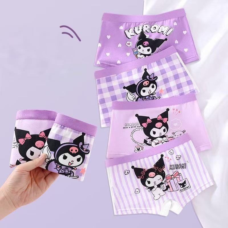 กางเกงในเด็กผู้หญิง ชุด4ชิ้น ชุดชั้นในสำหรับเด็ก ลายการ์ตูนพิมพ์น่ารัก เหมาะ สำหรับ เด็กผู้หญิง