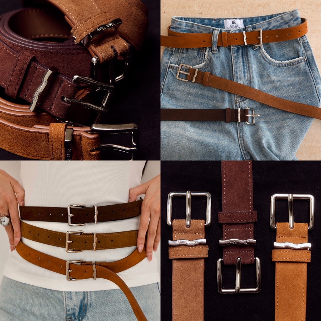 chuuchop(C8391) Mabel suede belt เข็มขัดหนังกลับ