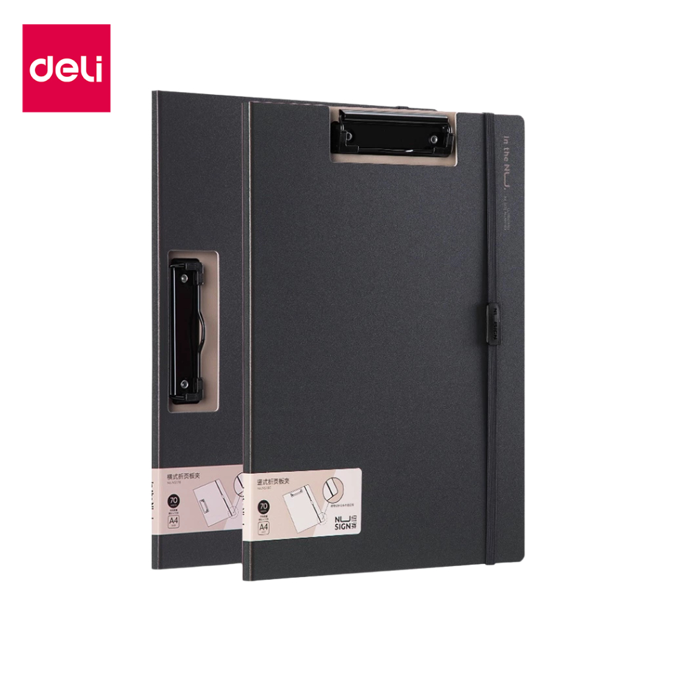 Deli แฟ้มหนีบ คลิปบอร์ด กระดานรองเขียน แฟ้มใส่เอกสาร แฟ้มเอกสาร แนวตั้งแนวนอน 3 สี A4 PP อุปกรณ์สำนั