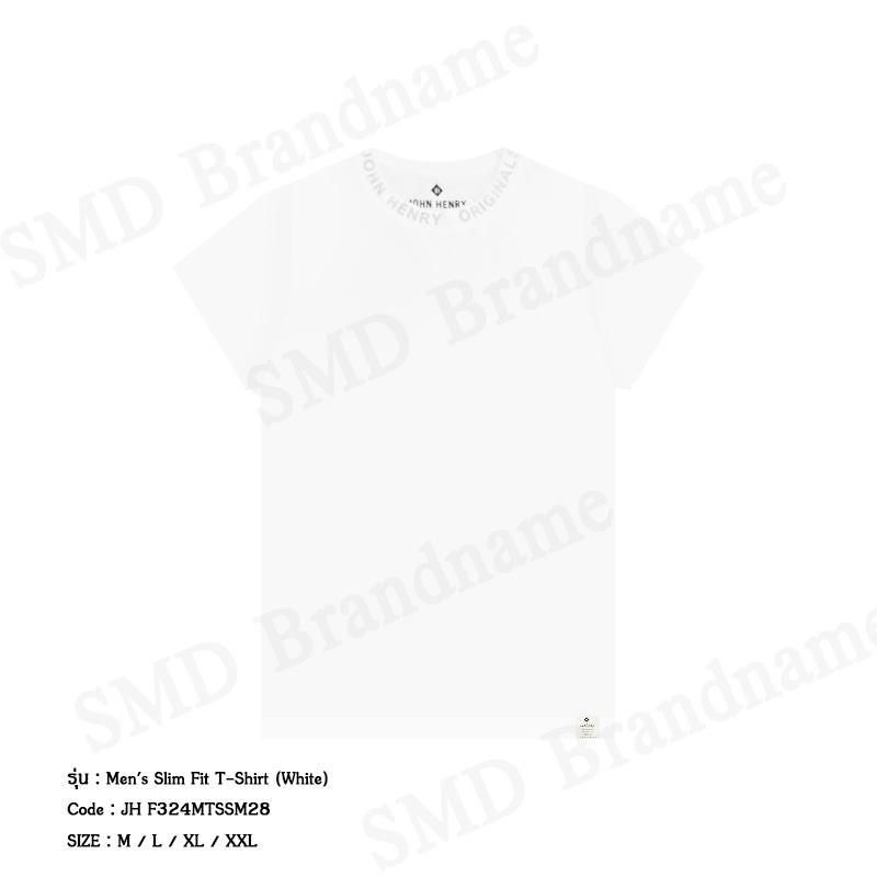 John Henry เสื้อยืดคอกลม รุ่น Men’s Slim Fit T-Shirt (White) Code: JH F324MTSSM28