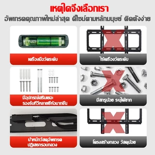 【ไม่หลุด 20ปี 】ขาแขวนทีวี ขาแขวนทีวีติดผนัง 32-65 นิ้ว ปรับเอียง ±15° โครงเหล็กหนา แข็งแรงมั่นคง รับน้ำหนัก 200 กก