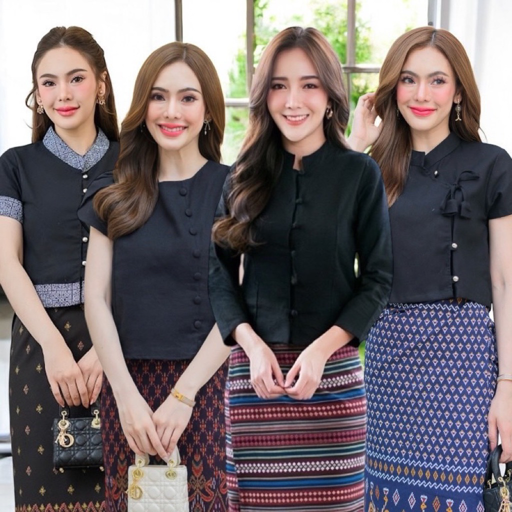 เสื้อพื้นเมืองผู้หญิง สีดำ