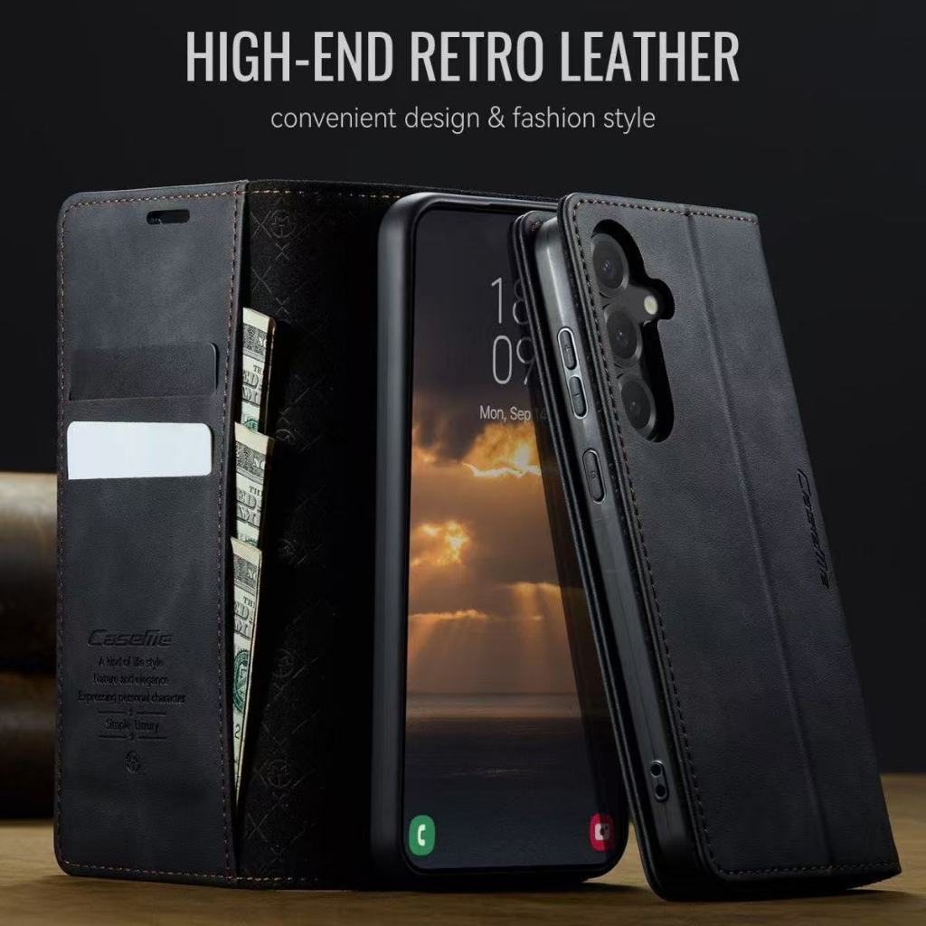 ส่งด่วน เคส S25FE  เคสฝาพับหนัง ล็อค สำหับ SAMSUNG S25FE S24FE S23FE แม่เหล็ก ตั้งได้  กันกระแทก XUNTE 3
