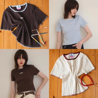 CHUUCHOP - (S-4XL) Molly Knit Top เสื้อทูโทนผ้านุ่ม (C8425)