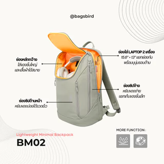 badsbird รุ่น BM02 Lightweight Minimal Backpack เป้ใส่เเล็ปท็อปได้ถึง 2 เครื่อง