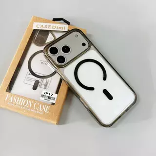 for iPhone17 pro max เคสใสอะคริลิคชาร์จได้ เคสชาร์จไร้สาย กล่องน้ำตาล กันกระแทก สำหรับ for iPhone 17 17pro 17promax
