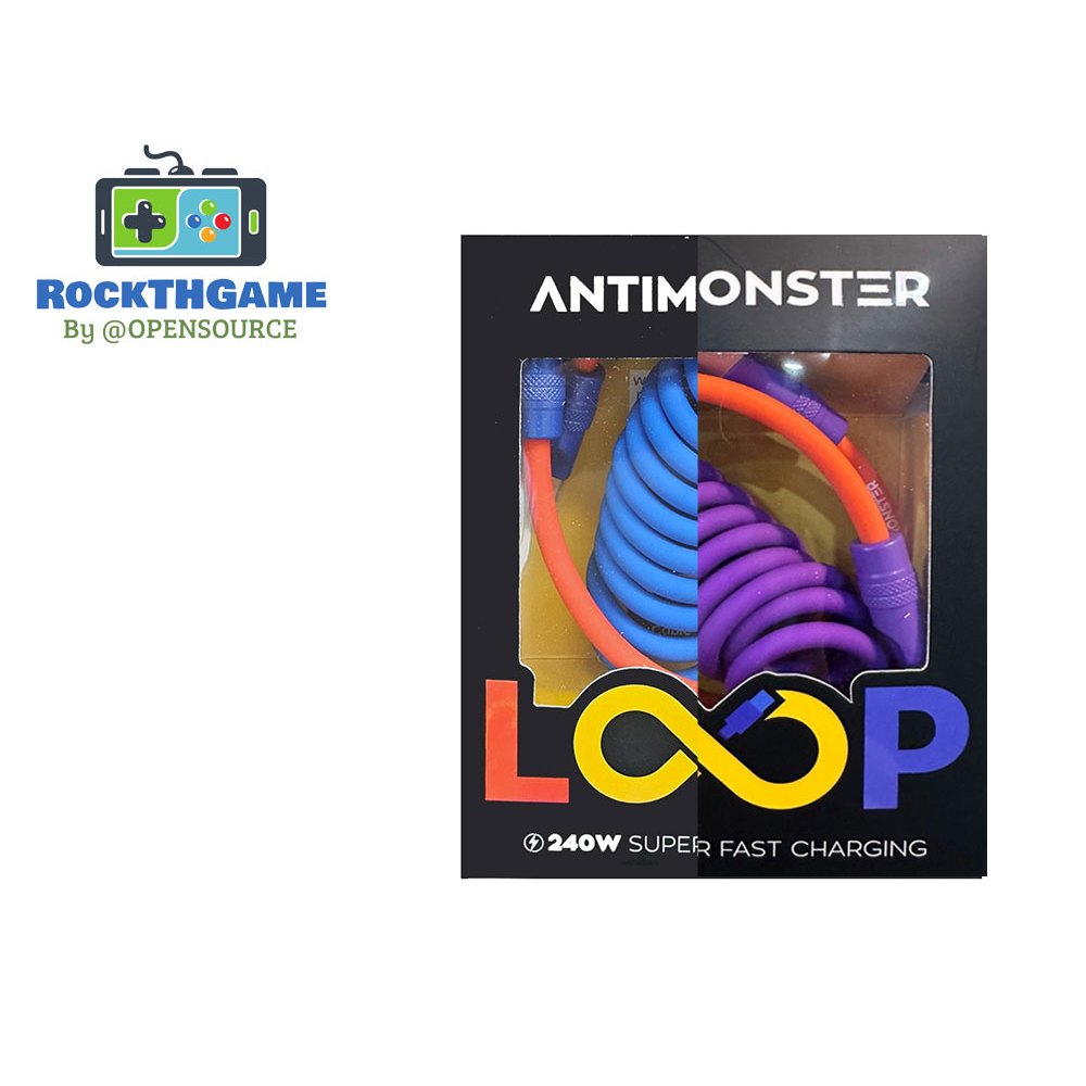 [มีหน้าร้าน สต๊อกไทย พร้อมส่ง]สายชาร์จ LOOP สายอุ้ม iaumreview ANTIMONSTER 240W Super Fast Charging 