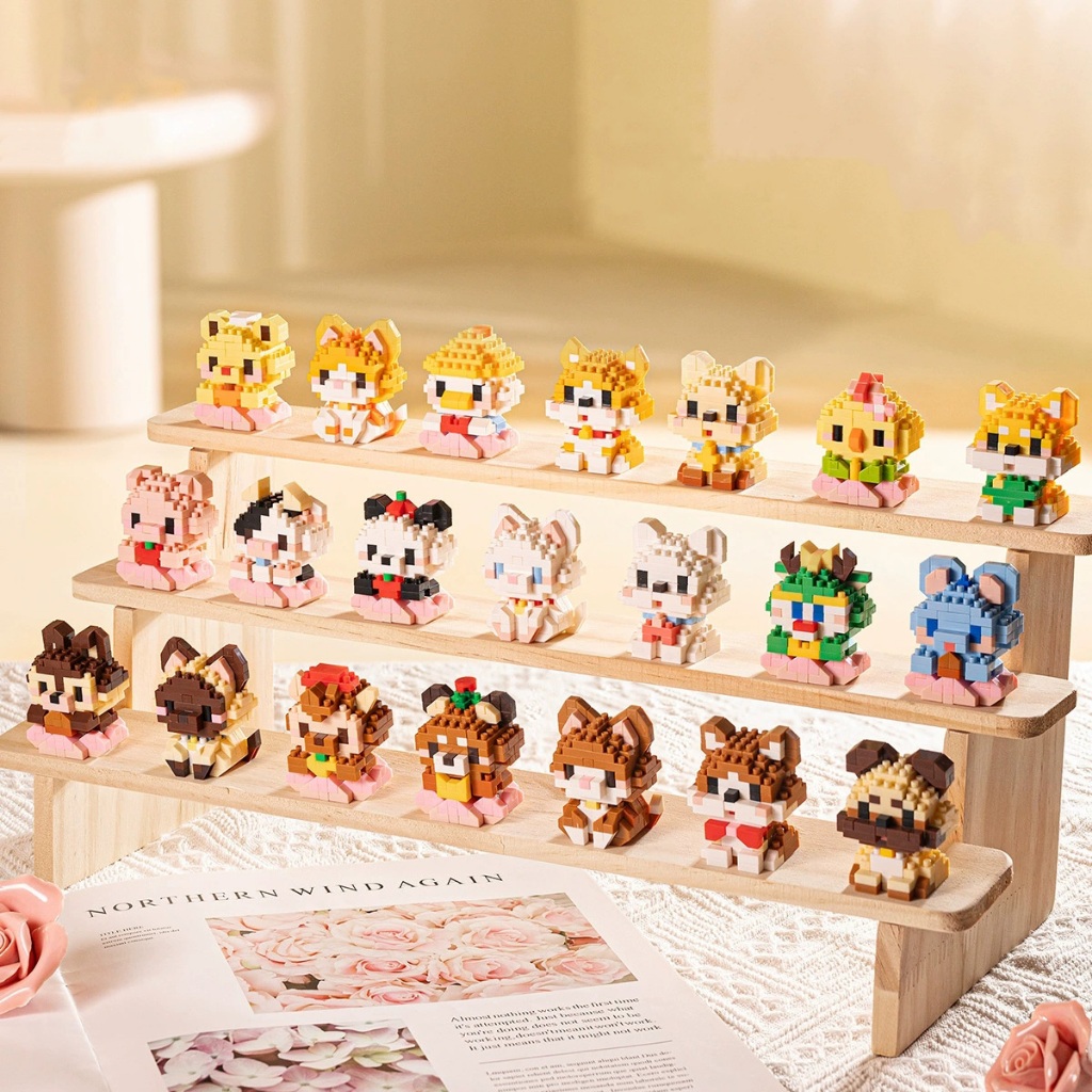CAWL กล่องสุ่มบล็อกสัตว์น่ารัก 3D เป็นของขวัญที่ยอดเยี่ยมสำหรับเด็ก ฝึกสมอง เพิ่มพูนจินตนาการ
