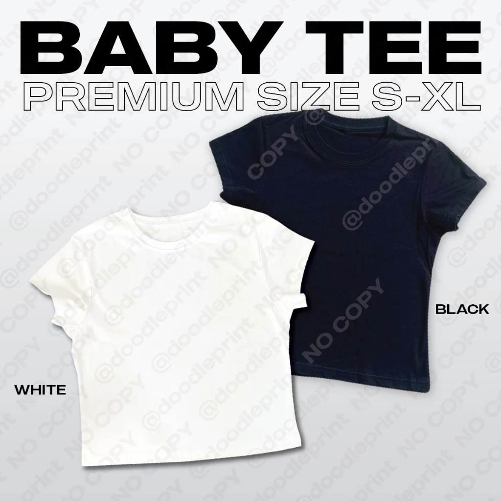 เสื้อทรงเบบี้ที Baby tee รุ่น Premium [ถ้ารับแบบพร้อมสกรีนต้องกดสั่ง 2 สินค้า] ผ้าคอตตอน รับสกรีนเสื้อ ไม่มีขั้นต่ำ