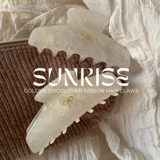 [ส่งทุกวัน🔥] กิ๊บเปลี่ยนสีมินิมอล Gold Ribbon Hair claws (6-11cm) ☀️ รุ่น Sunrise แข็งแรง ผมเยอะหนีบได้