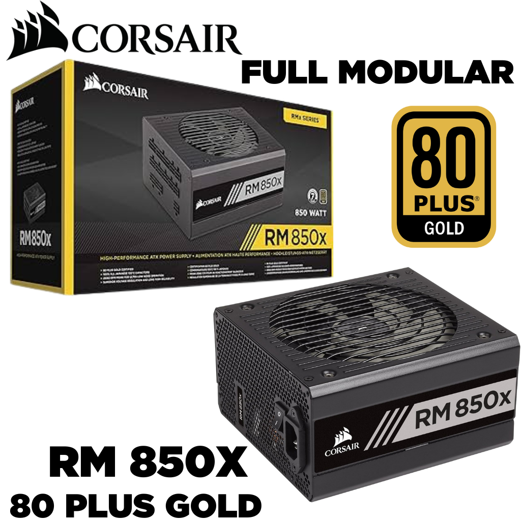 POWER SUPPLY (อุปกรณ์จ่ายไฟ) CORSAIR RM850X - 850W CYBENETICS GOLD BLACK ATX