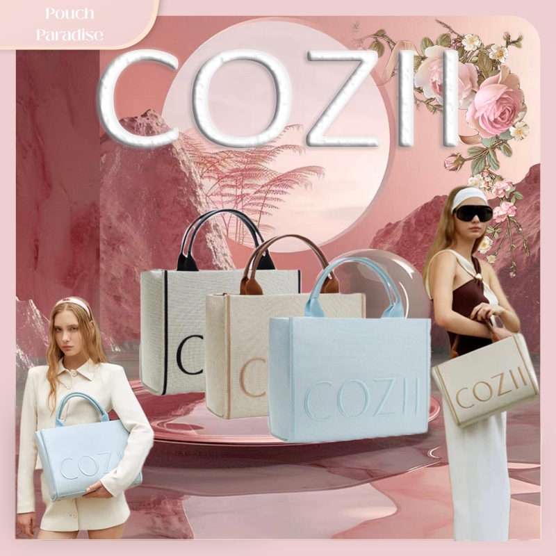 COZII bag- Malibu Vacation Tote Bag 👜3 สี กระเป๋าผ้าแคนวาส พร้อมสายสะพายข้าง🚚พร้อมส่งทันที