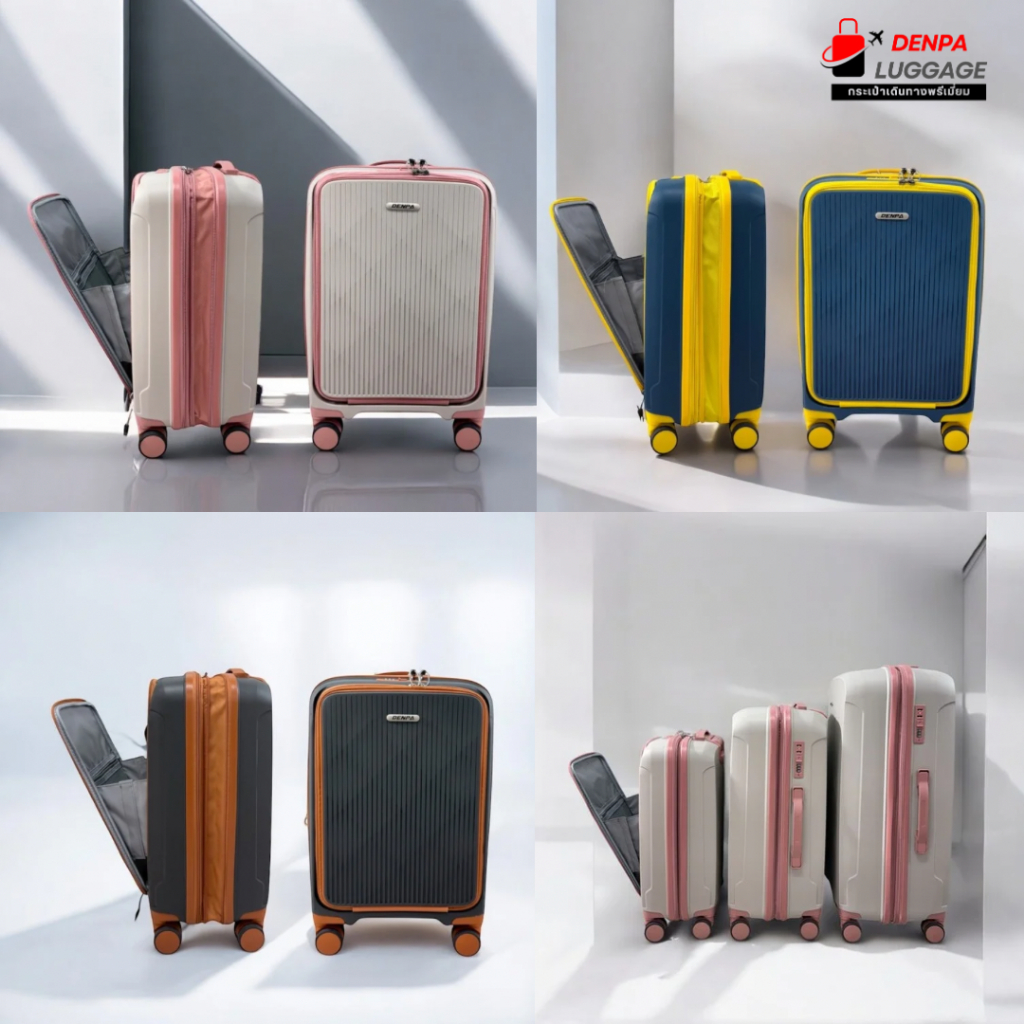 DENPA กระเป๋า กระเป๋าเดินทาง วัสดุ PP TWOTONE รุ่น (ขยายซิป)