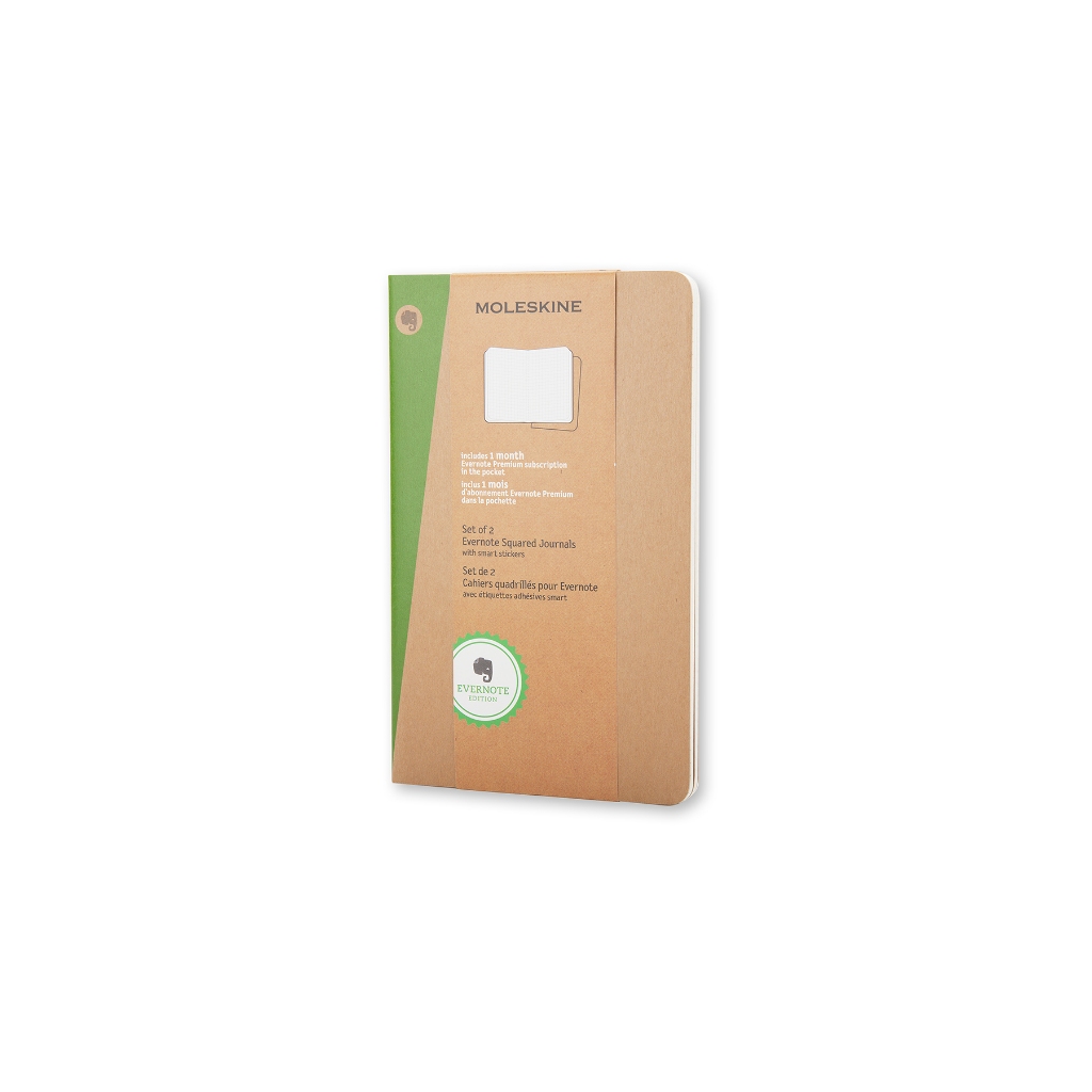 MOLESKINE สมุดขดบันทึก Evernote Squared Journals smart notebook ขนาด LG ชุด 2 เล่ม แบบตาราง