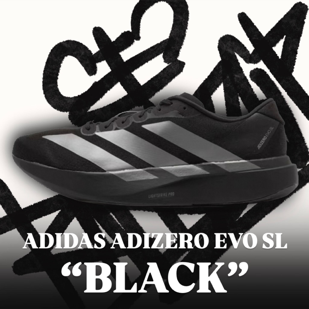 ‼️ADIDAS ADIZERO EVO SL‼️BLACK🔥ของเเท้💯