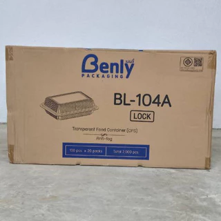 ฺBenlyกล่องใส่อาหาร POSรุ่นBL-104 ฝาล็อค ไม่เกิดไอน้ำ แพ็ค100x20ห่อ/ลัง2000ชิ้น*1ออเดอร์ต่อ1ลัง*