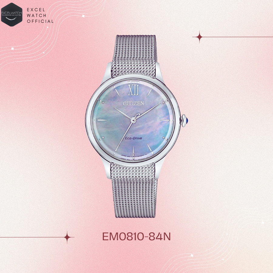 [ Excel Watch ] นาฬิกาผู้หญิง ซิติเซน CITIZEN รุ่น EM0810-84N Mother of Pearl Eco-Drive (ระบบโซลาร์)