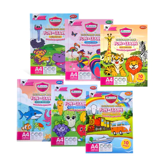 Master Art สมุดภาพระบายสี สมุดระบายสีสัตว์ ลายโลกแฟนตาซี FUN&LEARN 100G 10 แผ่น จำนวน 1 เล่ม
