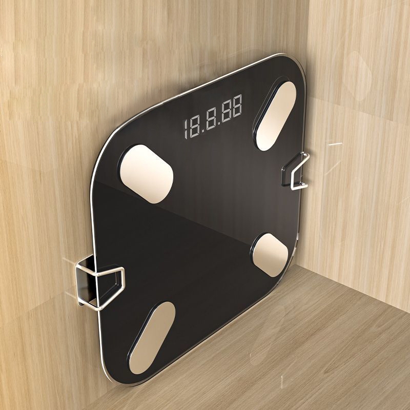 ที่เก็บตาชั่งน้ำหนักติดผนัง แบบไม่ต้องเจาะผนัง สำหรับตาชั่งดิจิตอลและตาชั่งวัดไขมัน ตั้งข้างได้