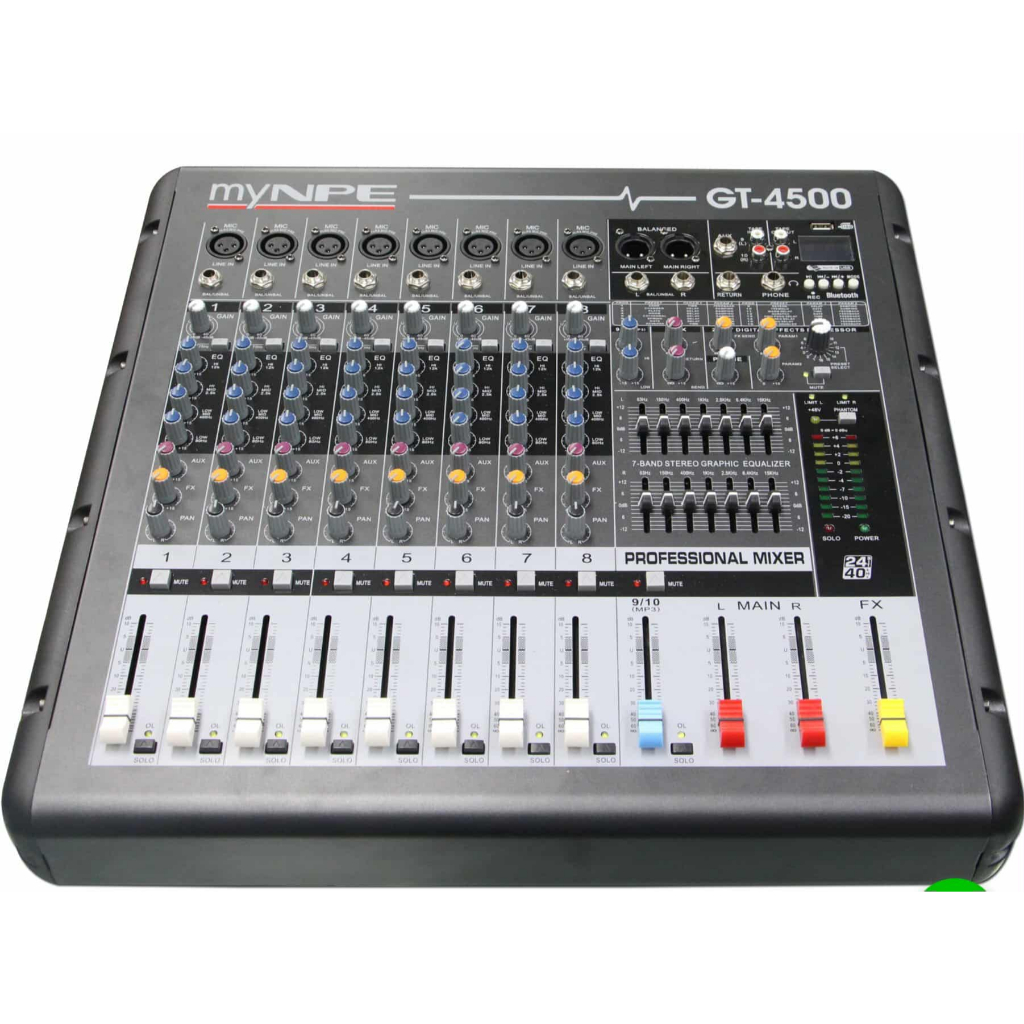 POWERMIX USB/BT 4x500w เครื่องปรับแต่งเสียง เพาเวอร์มิกซ์ GT4500 GT 4500 มิกซ์ มิกเซอร์ เครื่องเสียง