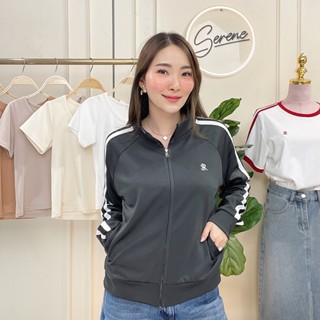 Serene's Choice เสื้อวอร์มแขนยาว แจ็คเก็ต ผู้หญิง ปักโลโก้ แ…