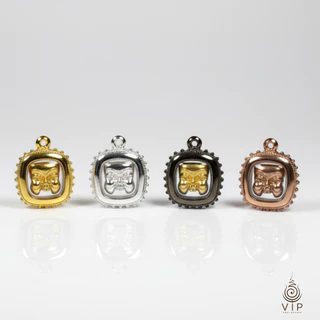 (แท้100% ปลอมคืนเงิน) กรอบสี่เหลี่ยม หน้าพรานบุญ 1.5ซม. ลายไข่ปลาเกลียวเชือก | Amulet Case | 方形佛牌外壳(กรอบชุบหนา 2 เท่า)