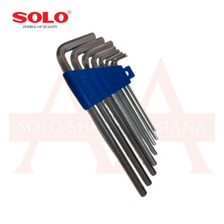 Solo No.905M-8 ประแจหกเหลี่ยมแบบยาวชุบซาติน 8 ตัวชุดโซโล