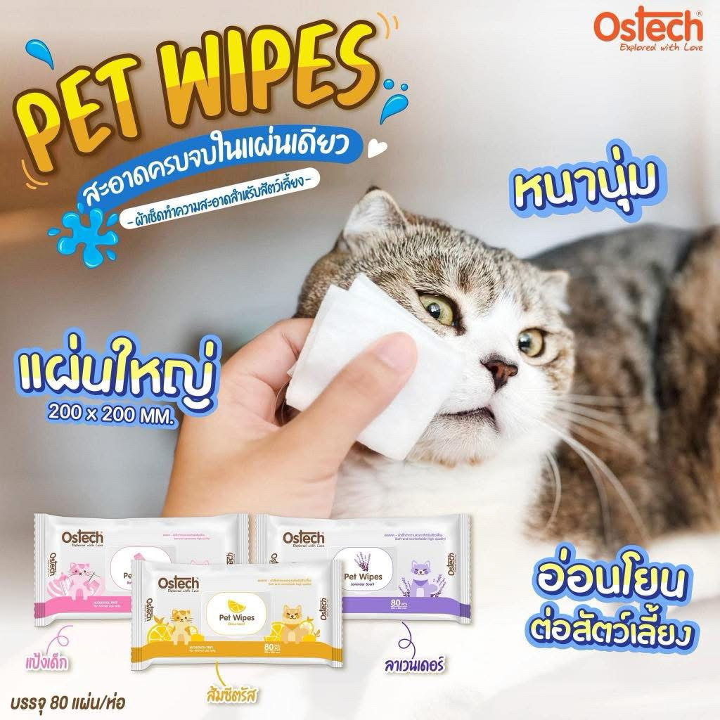 Ostech ทิชชู่เปียก สะอาดครบจบในแผ่นเดียว 80 แผ่น