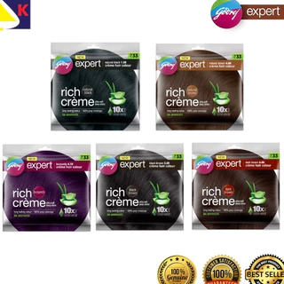 ยาย้อมผมอินเดีย ใช้งานง่าย​ เพียง30นาที​ Godrej Expert Rich Creme 40ml.