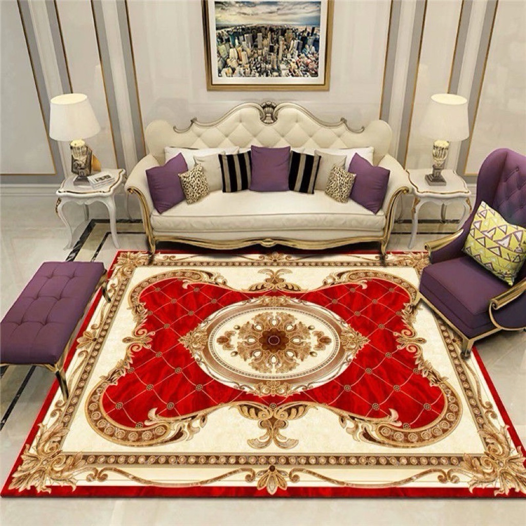 พรมปูห้องเด็ก เนื้อผ้านุ่มๆ ขนาด170*90cm ลายดอกไม้สวยๆ พร้อมส่ง มีกันลื่นด้านหลัง