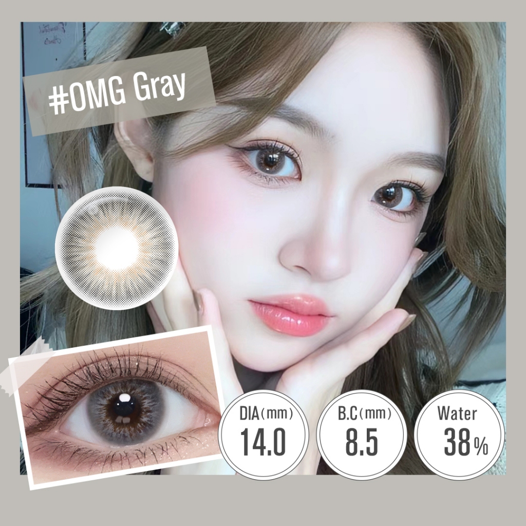 No.1🏆Realcon คอนแทคเลนส์ 6 เดือน Mini Olivia Brown ลายฮิต สายตาสั้น contact lens 2 ชิ้น/คู่ รูปที่ 4
