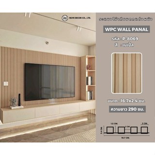 ไม้เทียมตกแต่งผนัง ไม้ระแนง ติดตั้งง่าย ผนังตกแต่ง 3D WPC in…