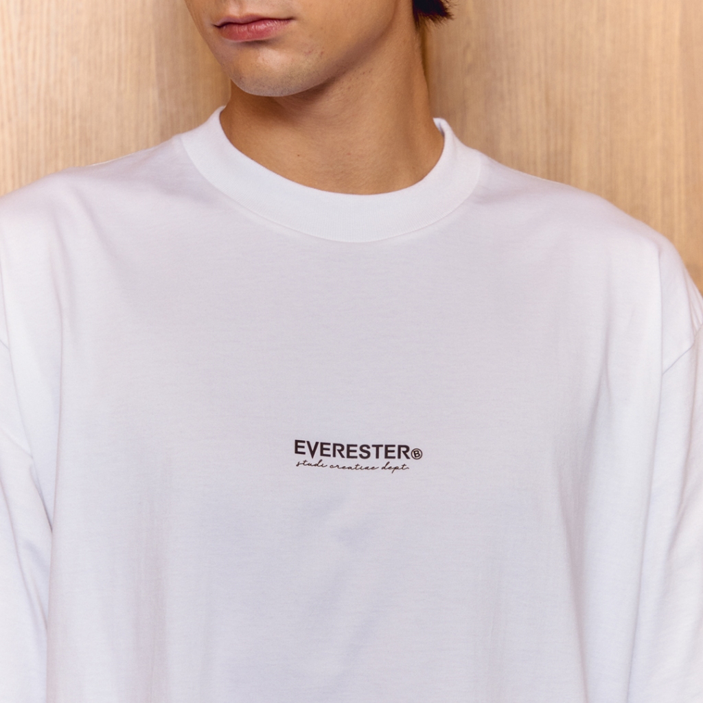 EVERESTER เสื้อยืด คอฟิต Heavy Cotton รุ่น Writer เสื้อผ้าผู้ชาย Oversize สีดำ ขาว exp