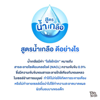 Tinynose ไทนี่โนส ทิชชู่เปียก สูตรน้ำเกลือ Baby wipes ผ้าเช็ดทำความสะอาดสำหรับเด็ก แพ็ค 20 แผ่นx6ซอง