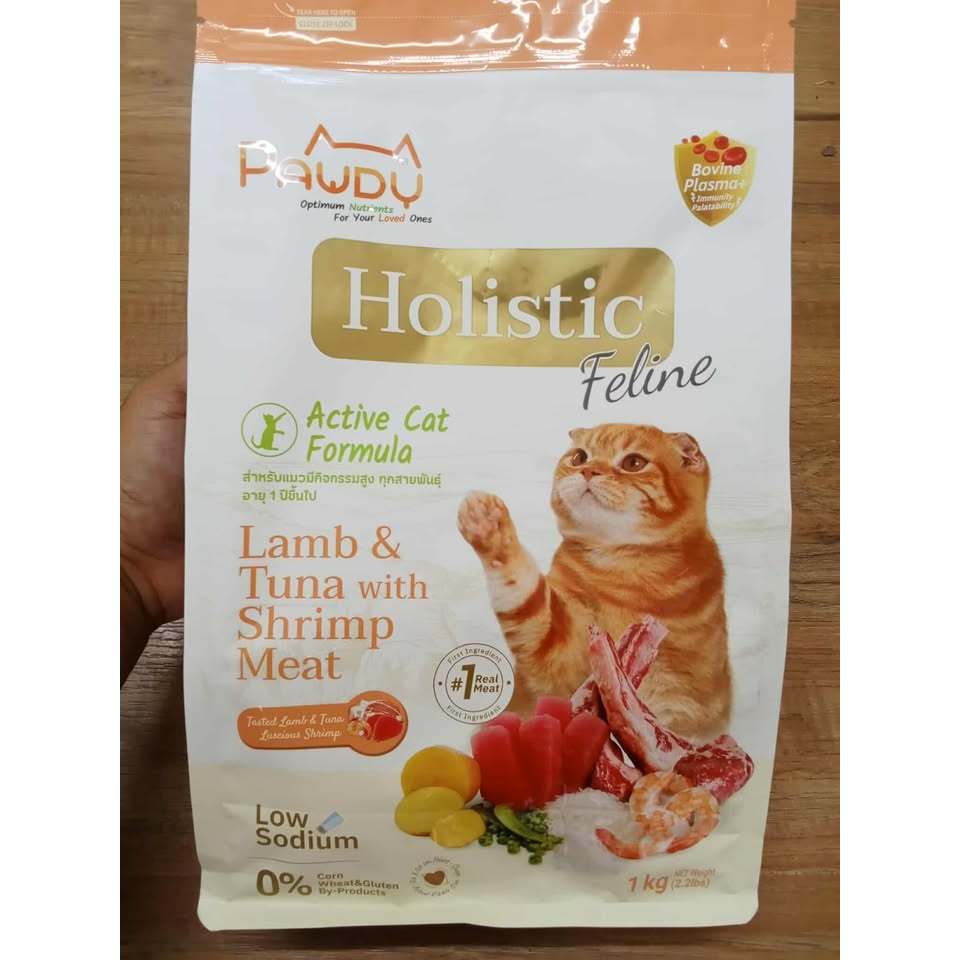 PAWDY HOLISTIC อาหารสำหรับแมวอายุ 1 ปี ขึ้นไป และแม่แมวให้นมลูกแมวหลังหย่านม ขนาด 1 กิโลกรัม