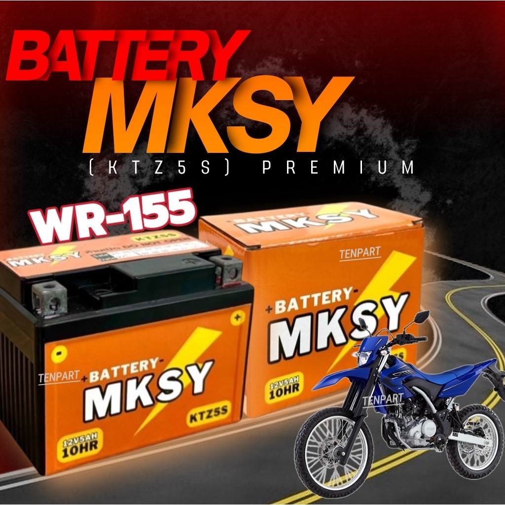 แบตเตอรี่ พรีเมี่ยม YAMAHA WR155 ทุกรุ่น ยี่ห้อMKSY แบตมอไซค์ 12V5Ah แบตคุณภาพ มีมาตรฐาน พร้อมใช้งาน