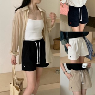 Blossom Closet🦓กางเกงขาสั้นสไตล์อเมริกัน ทรงโพนี่ เอวสูง มีเ…