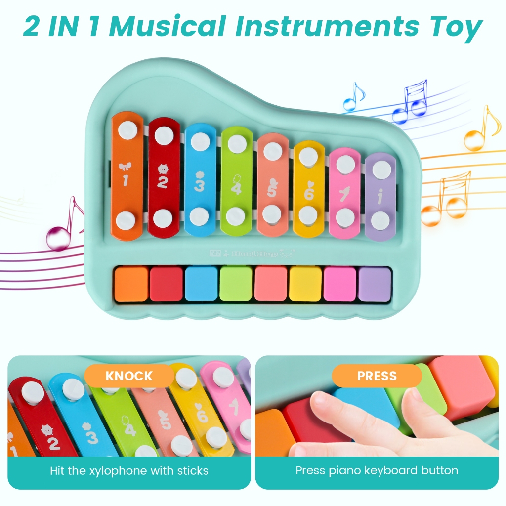 ถูกที่สุด Baby Xylophone Toys, 2 In 1 Musical Instrument Toy For 6 12 18 Months Toddlers 8 Notes Pia