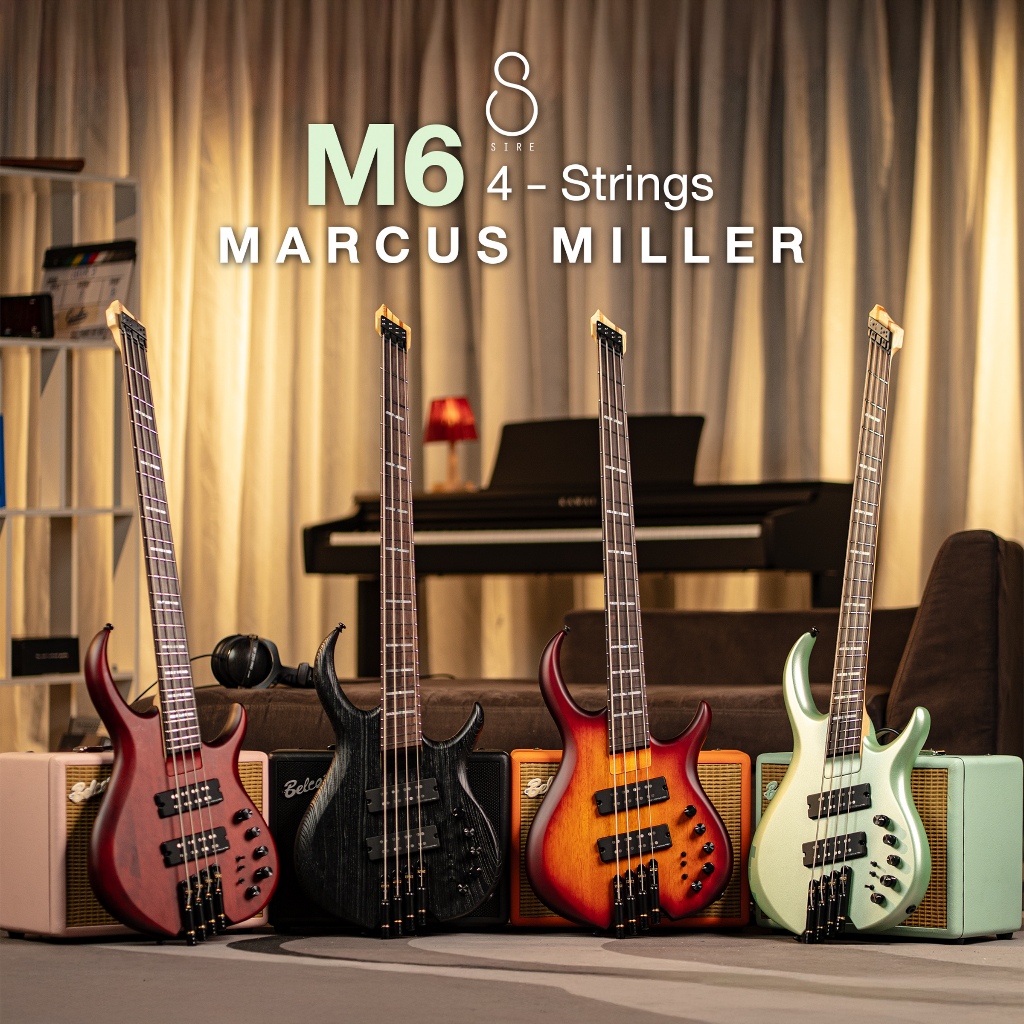 Sire Marcus Miller M6 4 Strings เบสหัวตัด Headless Bass แถมฟรีกระเป๋า รับประกันศูนย์ Music Arms