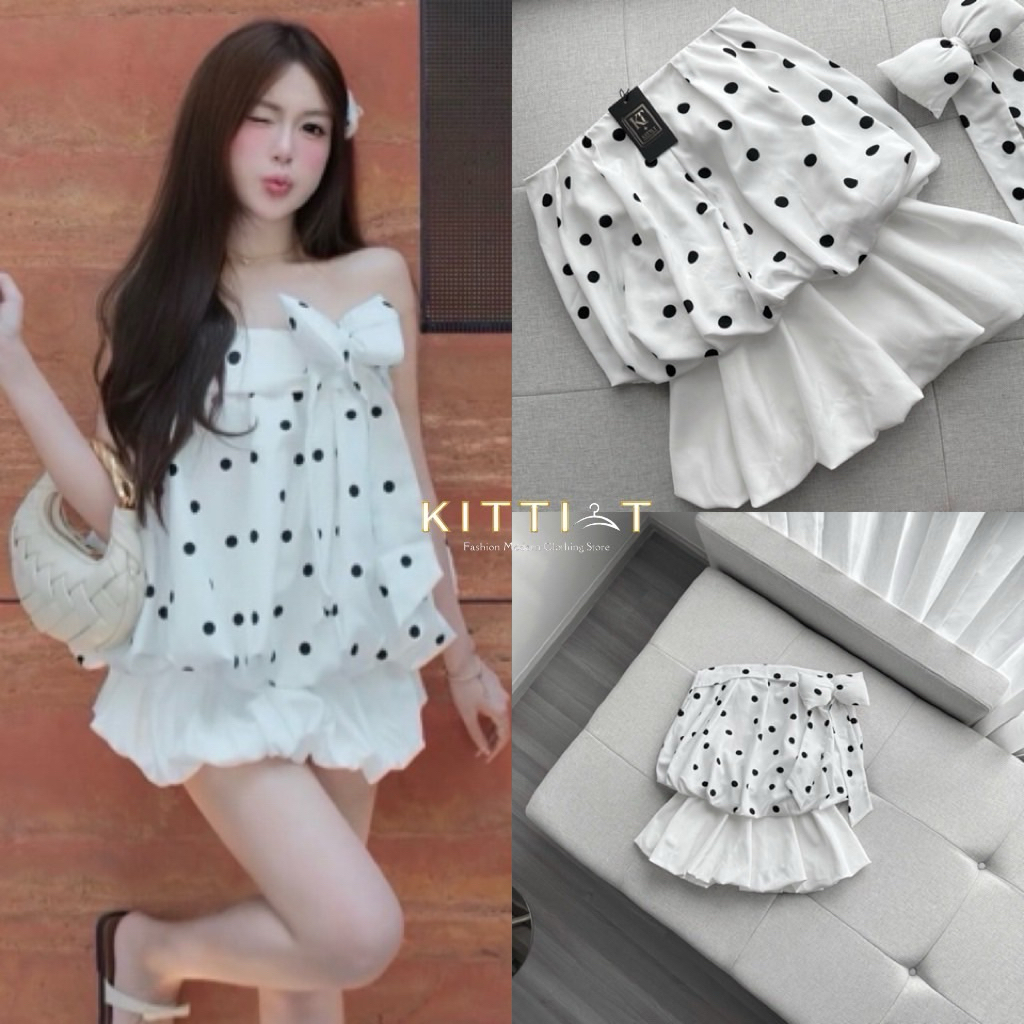 KT 901 ชุดน่ารักแบบคุณหนู เสื้อ+กระโปรง KITTI