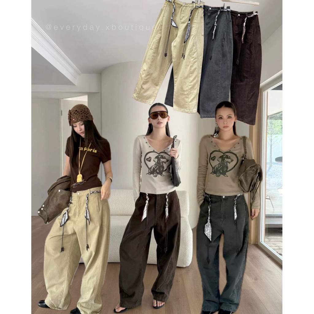 (680฿)ONSEASON Set2ชิ้น กางเกงยีนส์ที่รวมความเท่ห์และเก๋ไว้ในตัวเดียวทรงฮิตที่ใส่แล้วพรางหุ่นได้สวยมาก