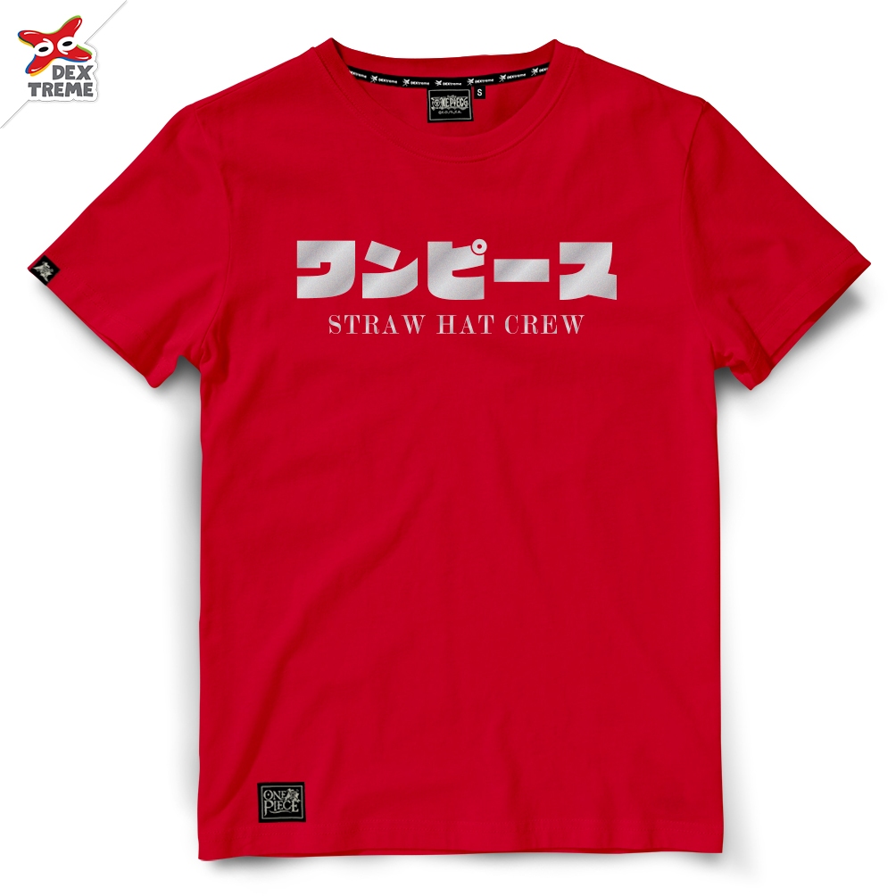 Dextreme เสื้อยืดวันพีซ (DOP-1459) One Piece ลายวันพีช สีแดงและสีขาว