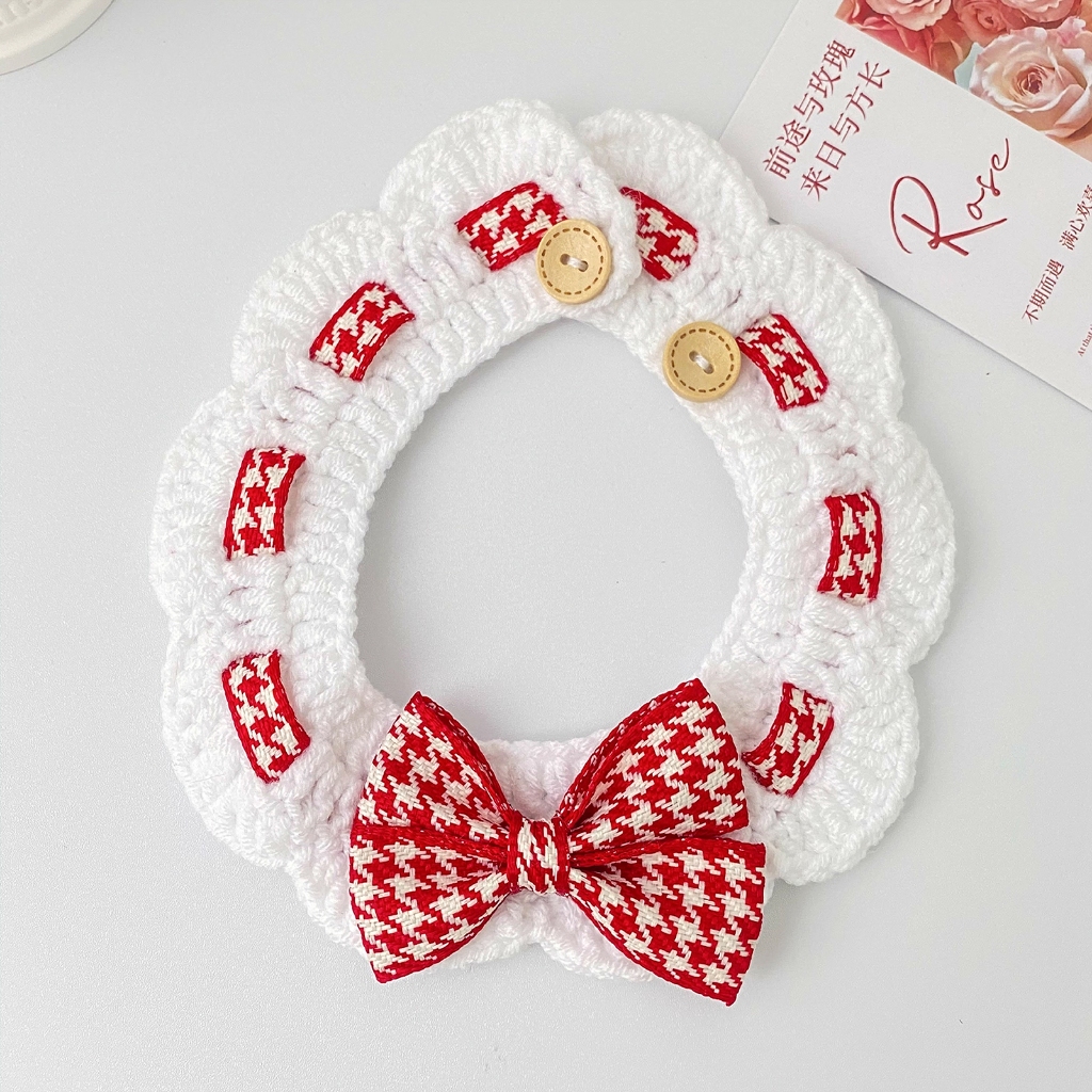 TUBI อุปกรณ์เสริมสำหรับปลอกคอ ผ้าพันคอแมว ผูกโบว์ ปลอกคอสัตว์เลี้ยง เอี๊ยม น้ําลาย น้ําลาย ผ้าพันคอ - รูปที่ 5