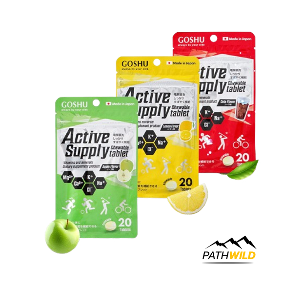 GOSHU ACTIVE SUPPLY CHEWABLE TABLET MINERALS & VITAMIN เม็ดอมเกลือแร่ ป้องกันการเกิดตะคริว จากญี่ปุ่น